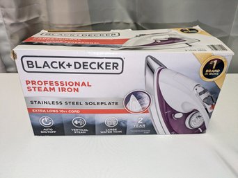 Black & Decker Professional Steam Iron With Stainless Soleplate With Self Clean