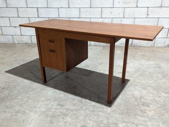 Mid-Century Teak Desk With A Drop Leaf Top