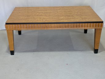 Lane Mid Century Modern Art-Deco Coffee Table Figured Maple Fluted Edge