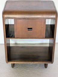 Vintage Art Deco Hunidor End Table /Smoke Nightstand With Copper Lined Box