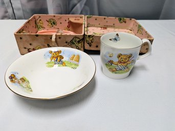 Vintage Royal Albert 'Teddy's Playtime' Boxed Cup & Bowl Set - Bone China, England