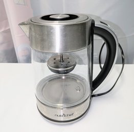 Nutrichef Digital Hot Water Tea Brewer Kettle - Glass Kettle With Tea Infuser #KE3010