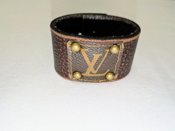 Artisan Repurposed Louis Vuitton Front Monogram Cuff Bracelet