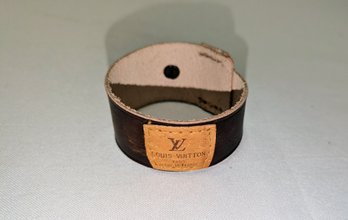 Artisan Repurposed Louis Vuitton Two Toned Light Center Logo Cuff Bracelet