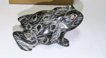 Vintage Hand Carved Stone Frog