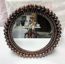 Vintage Wooden Beaded Round Mirror