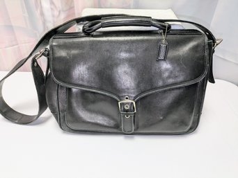 Coach Logan Black Leather Briefcase Style #5238