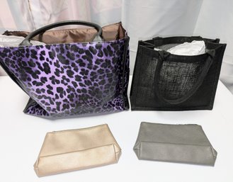 Lot Of  4  Bags - 2 Totes (1 Is Neiman Marcus) & 2 Cosmetic Bags