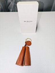 De Beers - A. Spinal Of London Leather Tassel Key Ring - New In Box