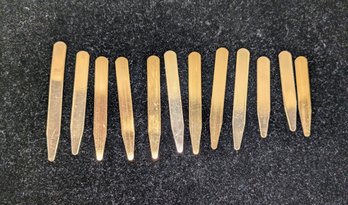 Set Of 12 Bloomingdale Brass Collar Stays In Box