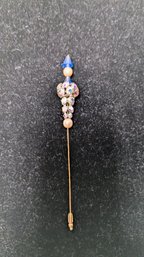 Vintage Rhinestone & Pearl Accent Stick Pin