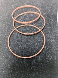 Set Of 3 Copper Bangle Bracelets