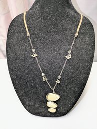 Chico's Reversable Graduated Jasper Stone Necklace