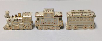 Vintage Lenox Mistletoe Park 2006 Village Express Train (3 Piece Set) -NO BOX