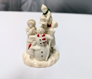 Vintage Lenox Mistletoe Park Family Fun Making A Snowman - No Box