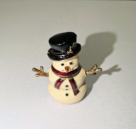 Jones NY Enamel Snowman Trinket Box