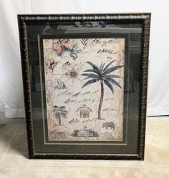 Ornate Wood Framed By The East Indie Company Palm Tree Print