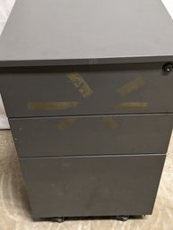 Grey 3 Drawer File Cabinet  - NO KEYS