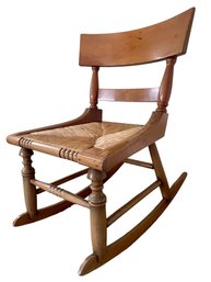 Vintage  Weaved Rush Seat Rocking Chair.