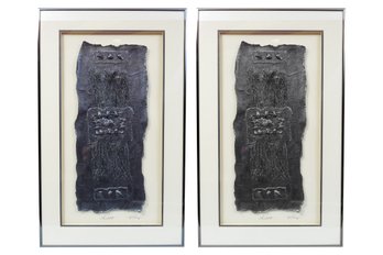 Pair Of Signed Harris G. Strong Wall Art Titled 'shield I' And 'Shield II'