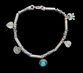 Native American Style Sterling Silver Bracelet, Stamped 925