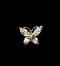 Vintage Sterling Silver CZ Butterfly Pendant