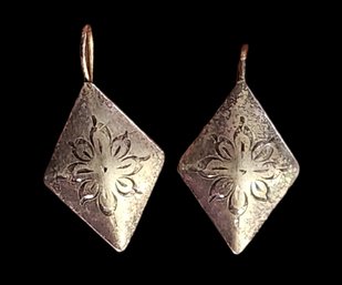 Vintage Etched Earrings