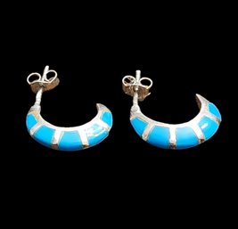 Beautiful Vintage Sterling Silver Turquoise Earrings