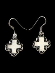 Vintage Sterling Silver Cross Earrings