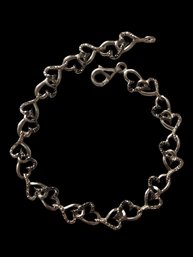 Vintage Sterling Silver Marcasite Heart Bracelet