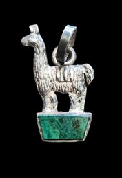 Adorable Vintage Sterling Silver Llama Pendant