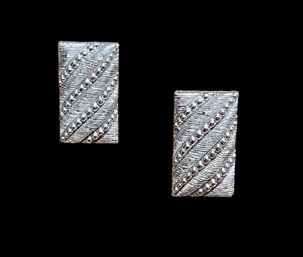 Silver Tone Marcasite Cuff Links