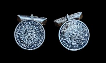 Sterling Silver Aztec Style Vintage Cufflinks