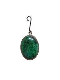 Sterling Silver And Green Stone Pendant