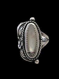 Beautiful Vintage Native American Mother Of Pearl Ring, Size 8.5