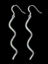 Vintage Designer AGI Sterling Silver Twisted Dangle Earrings