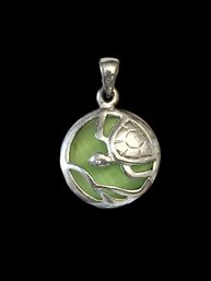 Adorable Vintage Sterling Silver Turtle Pendant