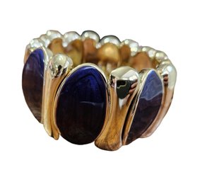 Expandable Bracelet With Purple Ovals