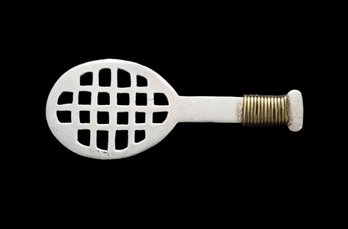 Vintage Sterling Silver Tennis Racket Brooch, Taxco Mexico