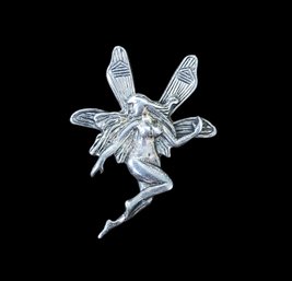 Vintage Sterling Silver Fairy Brooch