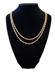 Long Gold Tone Chain Necklace