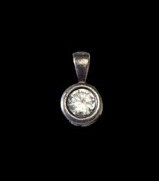 Vintage Sterling Silver Rhinestone Pendant