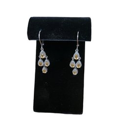 Beautiful, Never Worn Earrings With Amber Color Stones