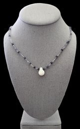 Vintage Sterling Silver Pearl And Beaded Necklace