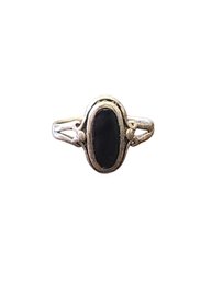 Vintage Sterling Silver Onyx Color Ring, Size 5