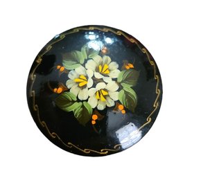 Vintage Hand Painted Brooch, Signed