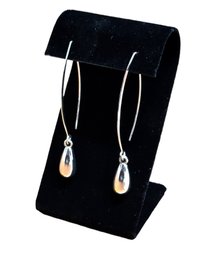 Silver Tone Drop Down Earrings