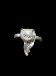 Vintage Sterling Silver Cat Ring, Size 9