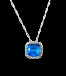 Beautiful Vintage 1772 Italian Blue Stone Necklace