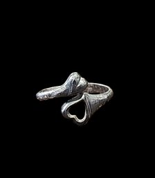 Vintage Sterling Silver Double Heart Ring, Size 6